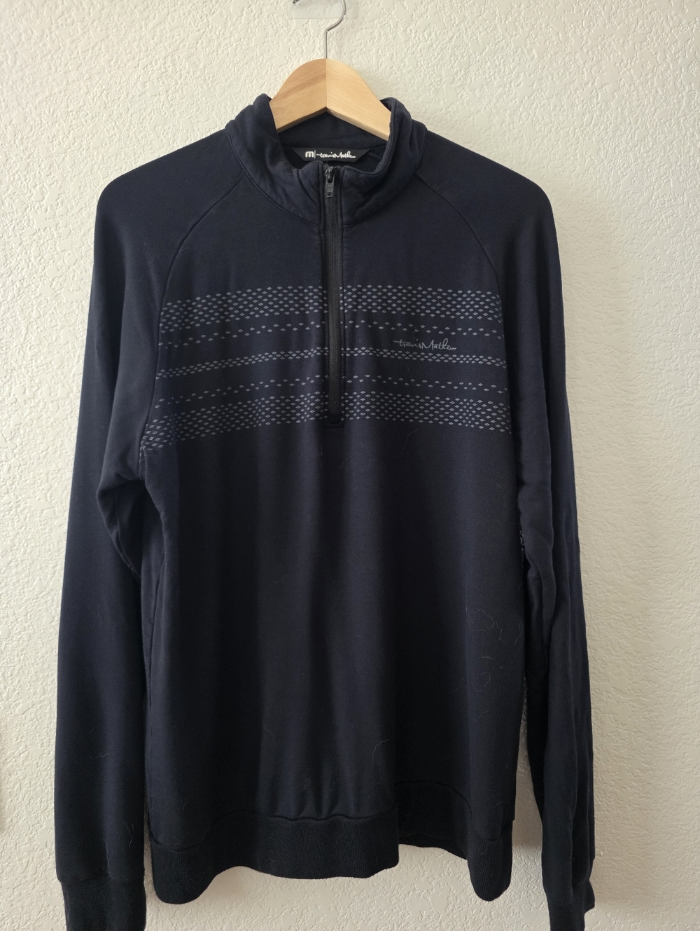 Travis Mathew Quarter-Zip Stripe Sweater M Men's